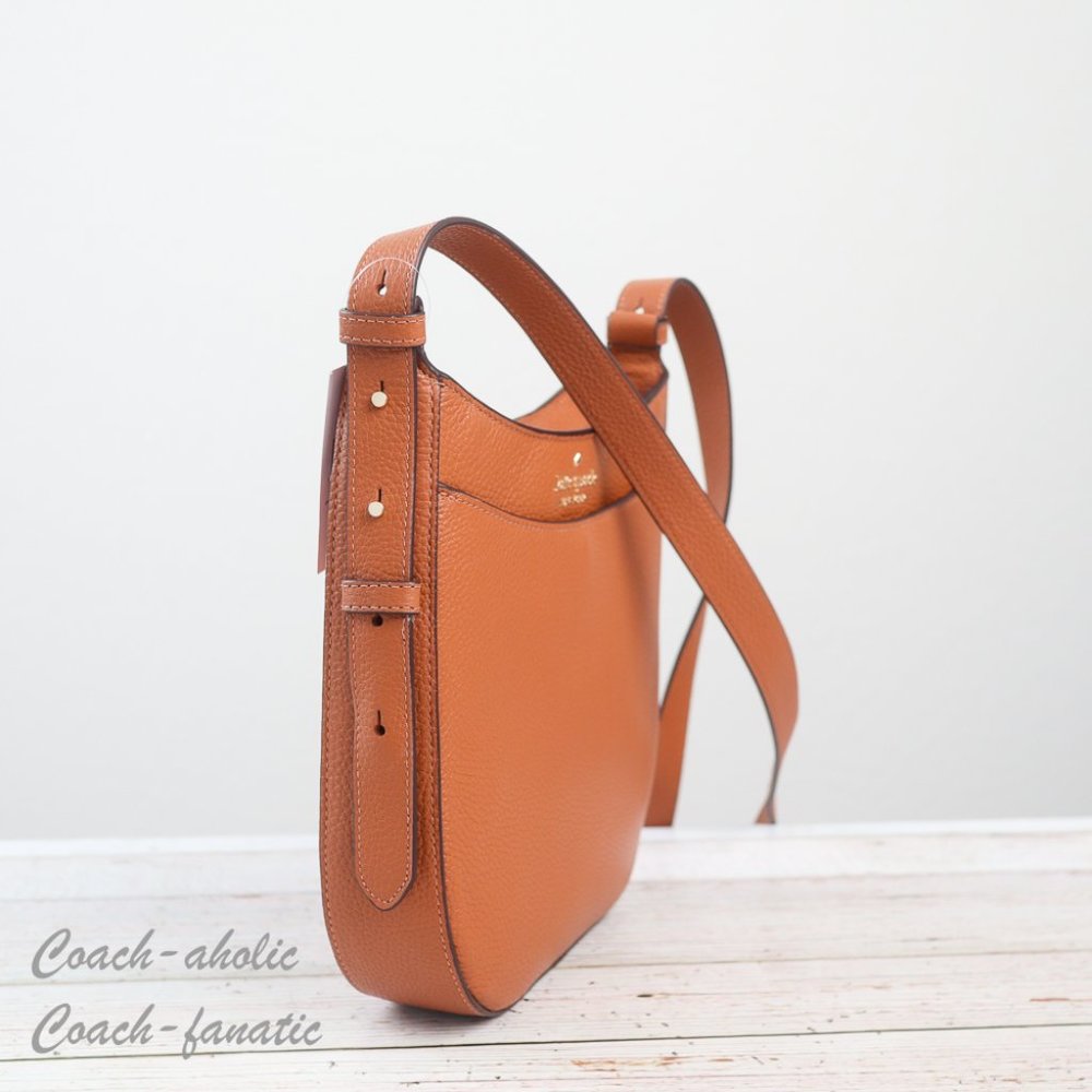 NWT Kate Spade New York Leila North South Leather Crossbody in Warm Gingerbread - Picture 4 of 10